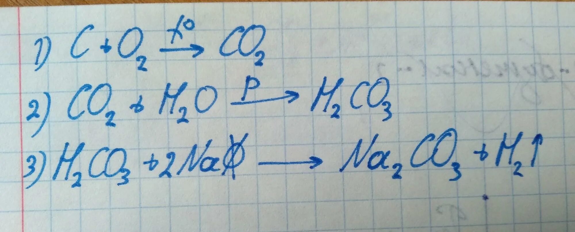 Цепочка c co2 na2co3 co2 caco3