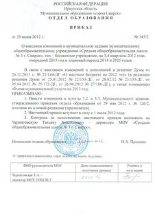 Проект внесения изменений в муниципальный акт