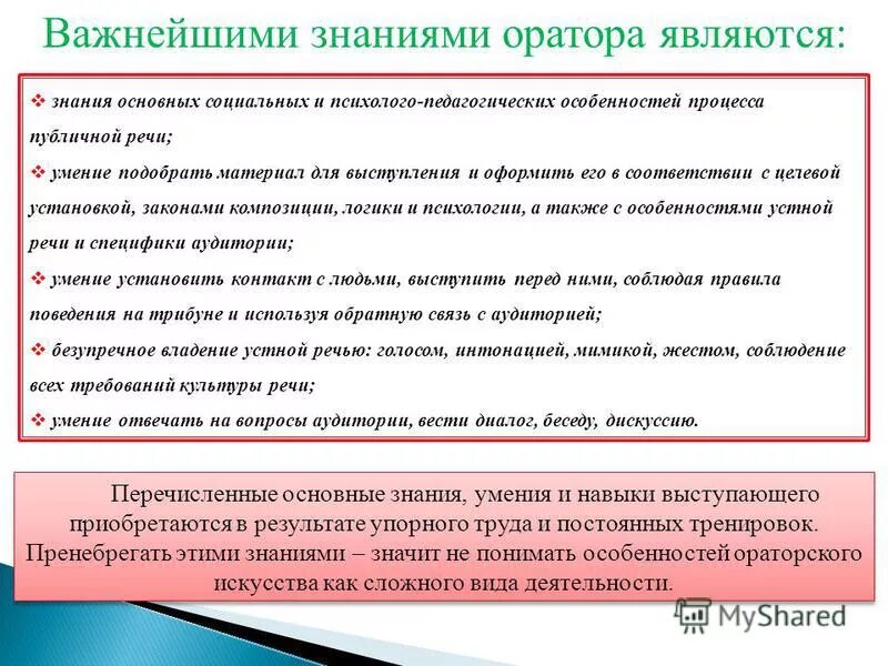 Ораторские умения. Основные навыки и умения оратора. Знания навыки и умение оратора. Важнейшими знаниями оратора являются. Условия компетентности оратора.