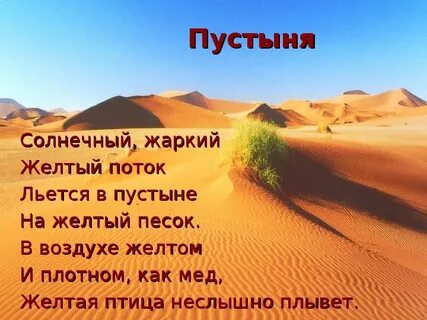 Стихи про пустыню