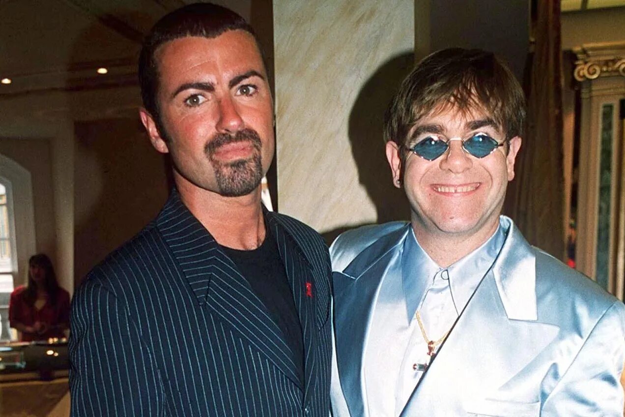 Джордж и джон фото. George michael and elton john. Made in england элтон джон. George michael and elton john. George michael and elton john.