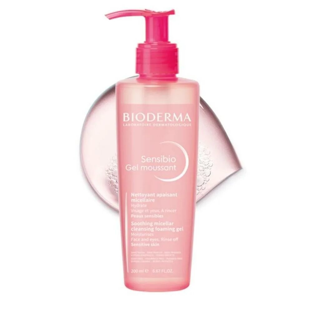 Гель биодерма розовая. Биодерма Сенсибио гель. Bioderma Sensibio Foaming Gel. Bioderma Sensibio Gel moussant 500ml. Биодерма Сенсибио гель очищающий 200 мл.