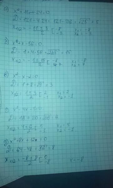 4x 24 x 1 0. X2-12x+11 =0 решение дискриминант. X2 8x 12 0 решение дискриминанта. 2x2-11x+12 0 дискриминант. 24 4 X-0.5 11 2 X+1.