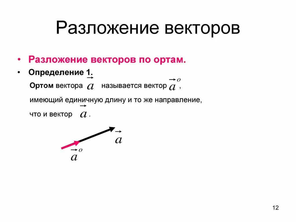 Формула разложения вектора по ортам. Формула разложения вектора по координатным векторам. Формула разложения координатных векторов. Формула разложения вектора по единичным векторам. Разложить векторы по j