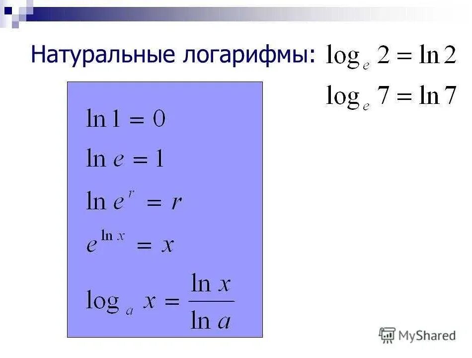 X в степени ln x. Ln log формулы. Чему равен натуральный логарифм 2. Свойства натурального логарифма в степени. Формула натурального логарифма Ln.