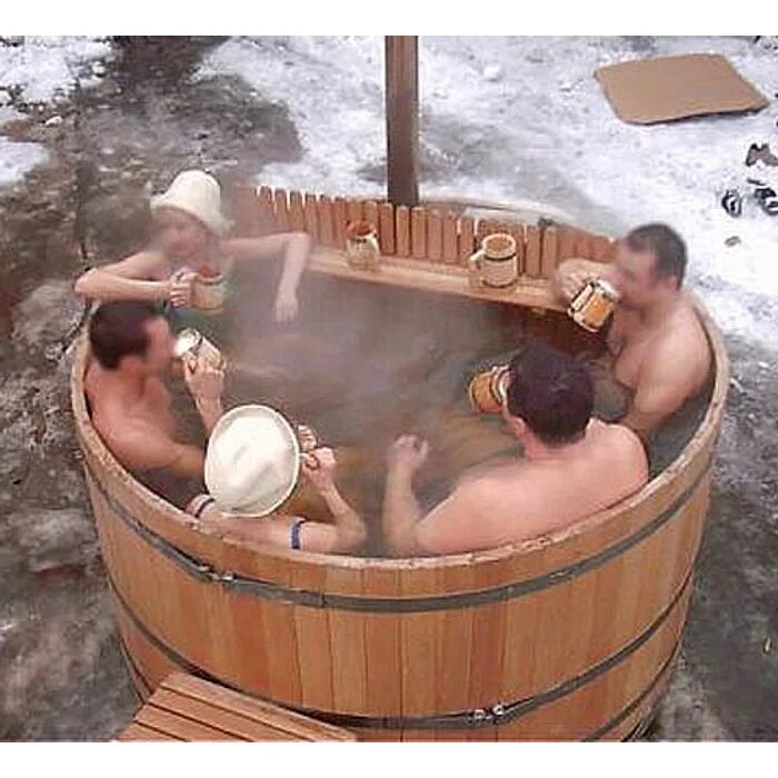Баня бочка с купелью фото - DelaDom.ru
