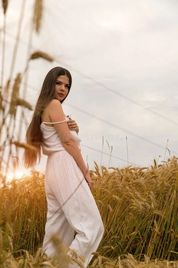 Wallpaper : model, brunette, long hair, dress, sitting, side view, boots, hay, d