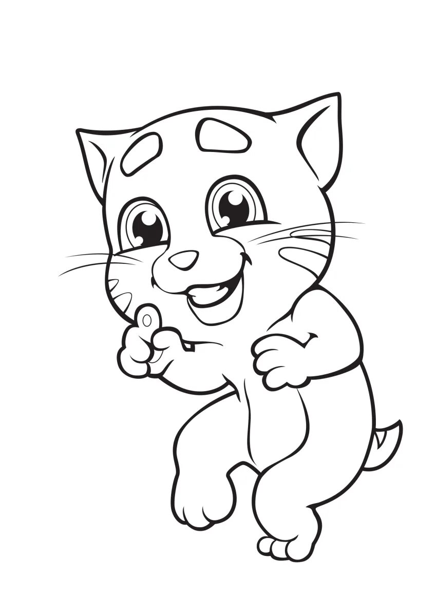 Маленький котик том. Кот Джинджер раскраска. Кот том раскраска. Котики. Раскраска для малышей.