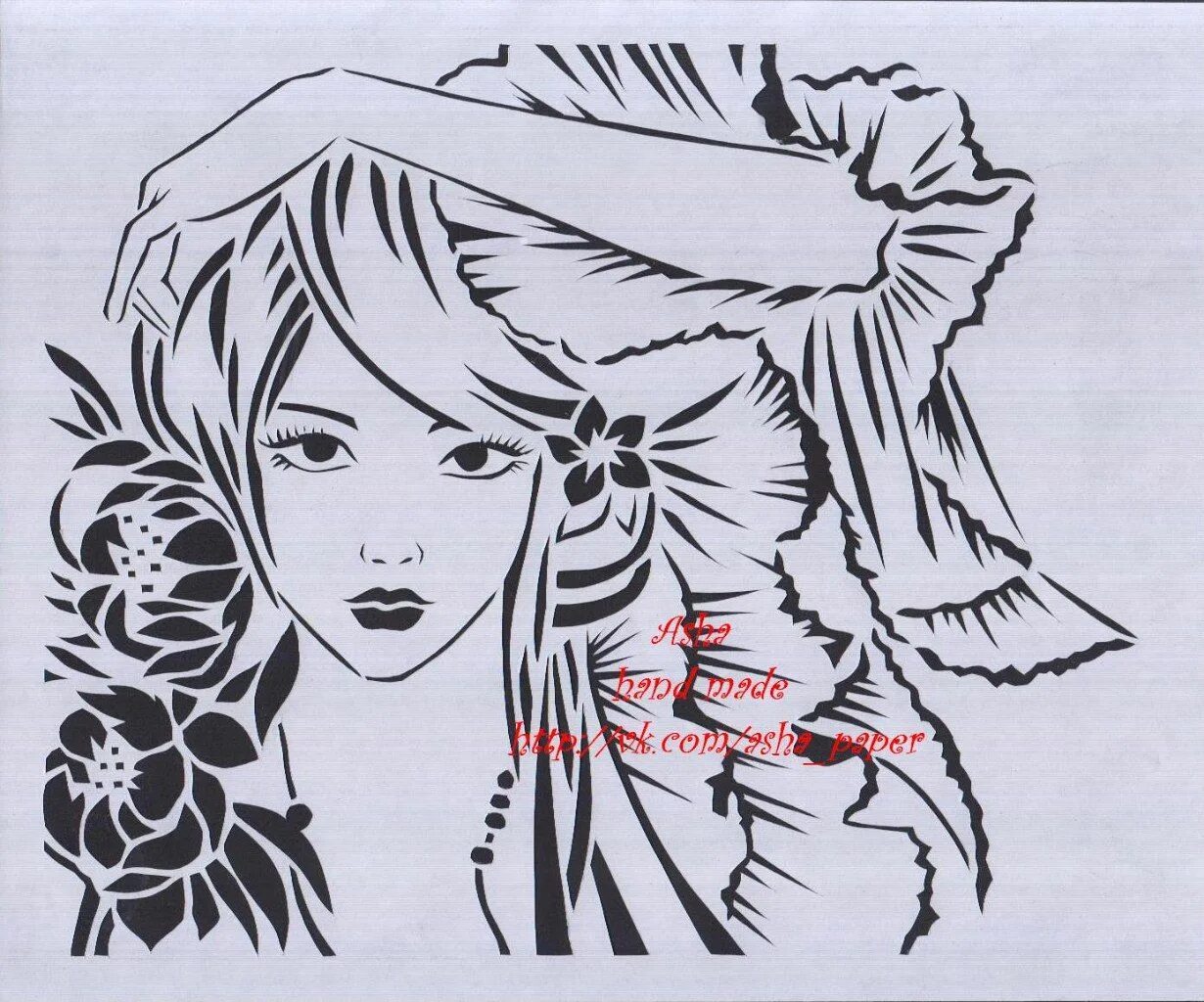 вытынанка девушка зима. силуэтное вырезание. вытынанка девушка. витинанка. сложное ажурное вырезание.