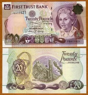 Купить Northern Ireland, First Trust Bank, 20 pounds, 1998, P-137a
