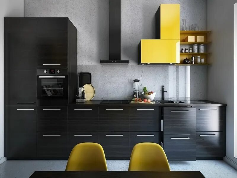 Серые кухни. Стильный кухонный гарнитур. Кухня в сером цвете. Черные кухни.