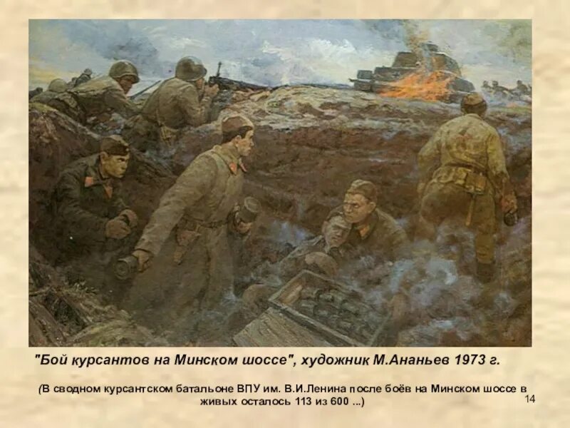 На минском шоссе стихотворение. Подвиг Подольских курсантов 1941. Подольские курсанты картина художника. Битва Подольских курсантов. Подольские курсанты в битве за Москву.