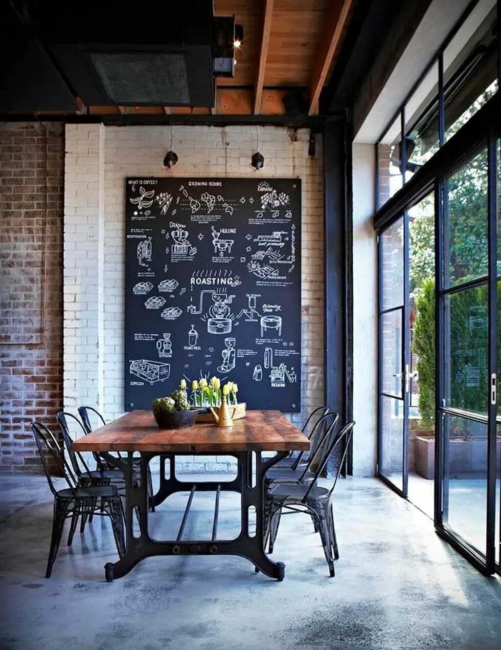 Стены в кафе в стиле лофт. Кухня в стиле Индастриал. Декор стен в стиле лофт. Кухня в стиле лофт кафе.
