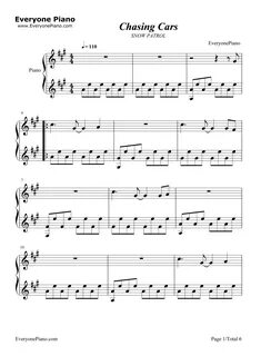Chasing Cars-Snow Patrol Stave Preview 1-Free Piano Sheet Music.
