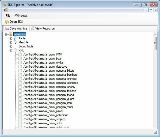 SDS таблицы. Mafia 2: редактор (SDS Tool gui 1.0.1) - распаковщик. Программа SDS. 3 SDS +.
