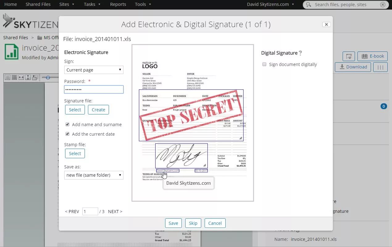 Doc sig. Signature stamp document. sni сигнатура. the document is signed with an electronic signature. tachanot israeliot ltd печать в документах.