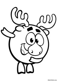 Раскраска Смешарики Приветливый Лосяш Mirchild Sketch Coloring Page