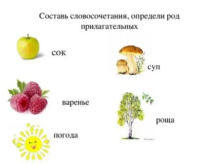 Согласование прилагательных с существительными упражнения
