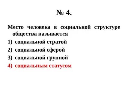 Обществознание 8 класс тест социальная структура общества