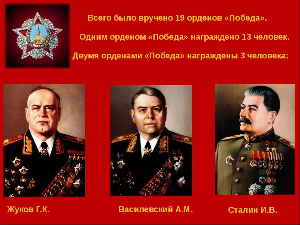 Кто первый получил орден. Награждены орденом Победы военноначальники. Маршал советского Союза награжденный орденом победа. Кавалер советского ордена Победы. Маршал советского Союза кавалер ордена Победы.