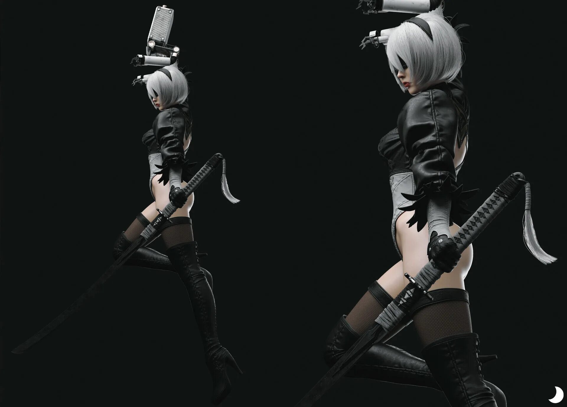 Играл в NieR: Automata? Смотри - сама 2B YoRHa в моей постели