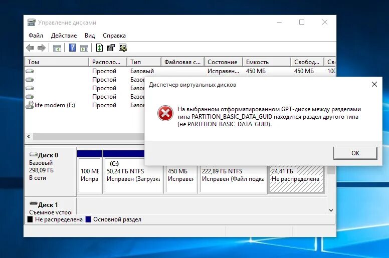 Выбранный диск имеет gpt. Выбранный диск имеет gpt