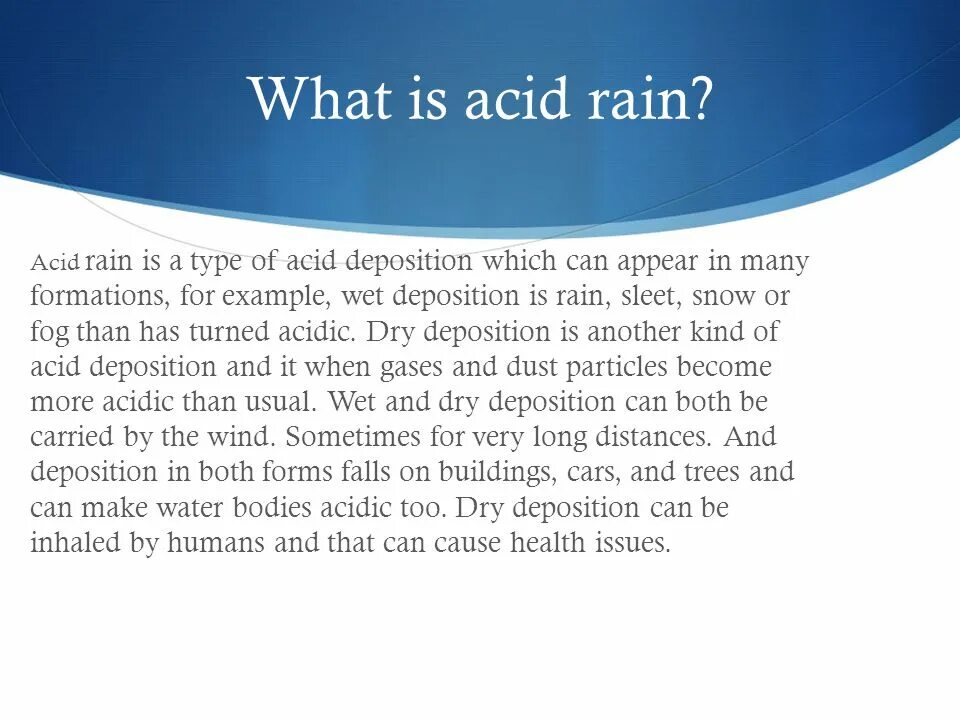 Acid rain перевод 7 класс