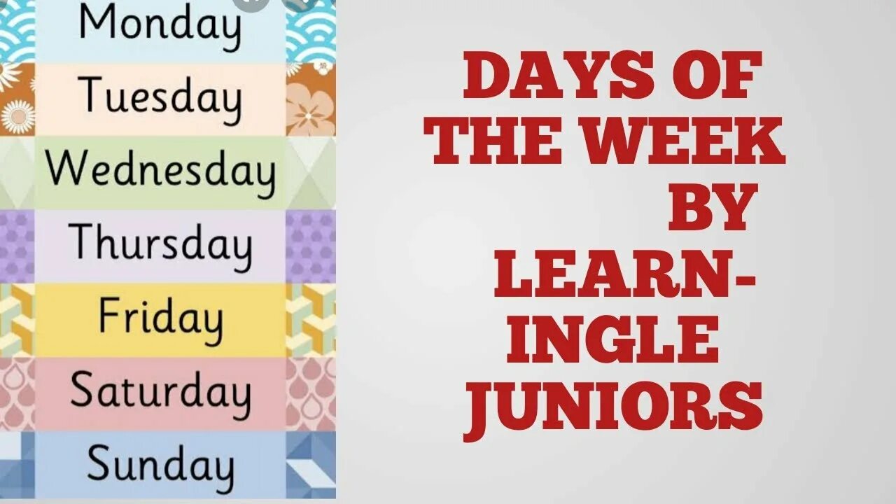 Days of the week simple song. Видеоролик days of week. days of the week youtube. all days of week. 7 days of the week.