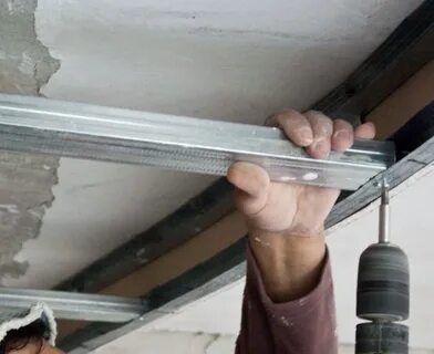 Гипсокартон к потолку без профиля