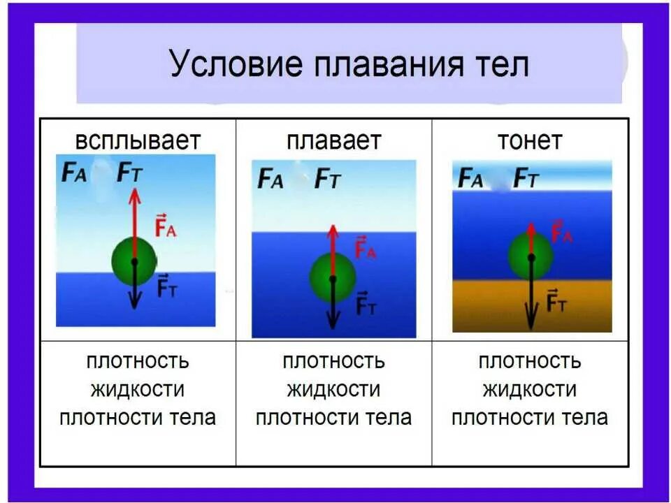 Презентация по физике 7 класс плавание тел