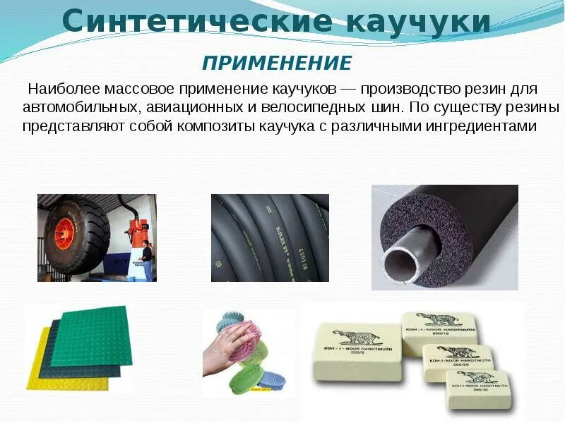 Какой полимер изначально разработанный для создания. Искусственные полимерные материалы. синтетический каучук резина. изделия из синтетического каучука. применение синтетического каучука.
