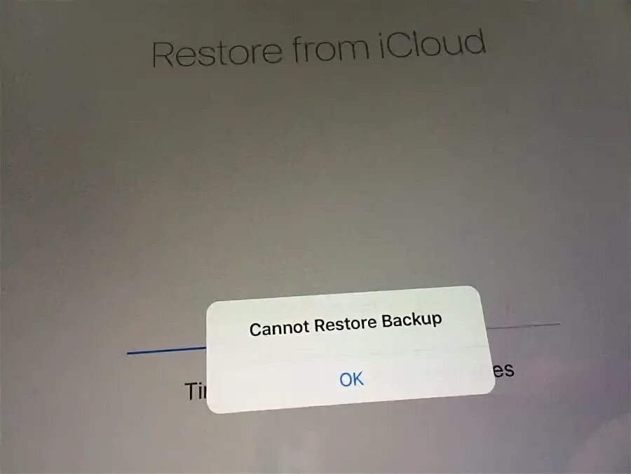 Cannot restore. Cannot restore