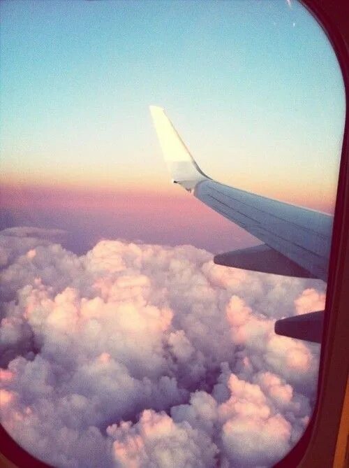 Cute Little Child Girl Looking To the Sky and Flying Plane Directly Above Her St