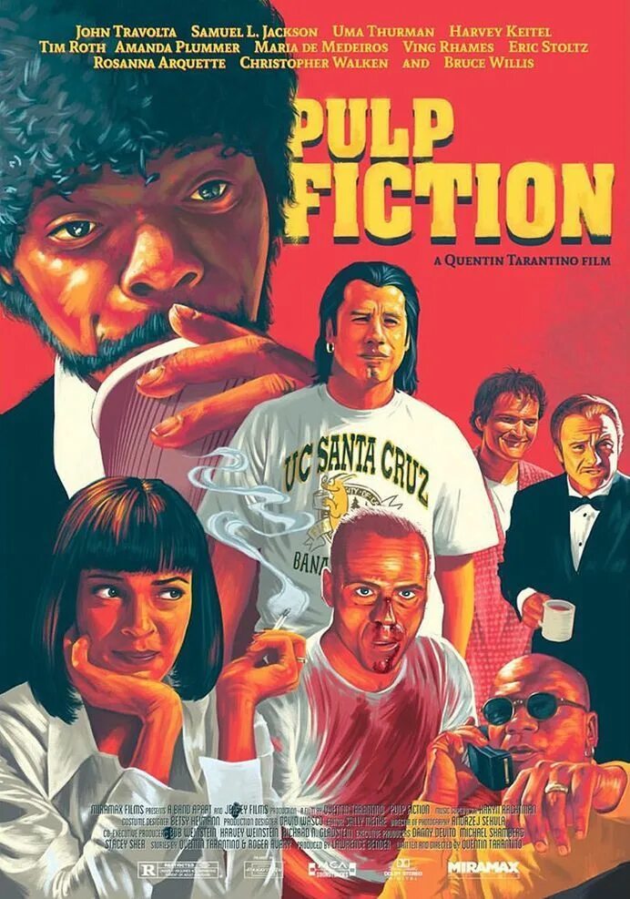 Fiction movies. Постер Тарантино Pulp Fiction. Постер Криминальное чтиво 1994.