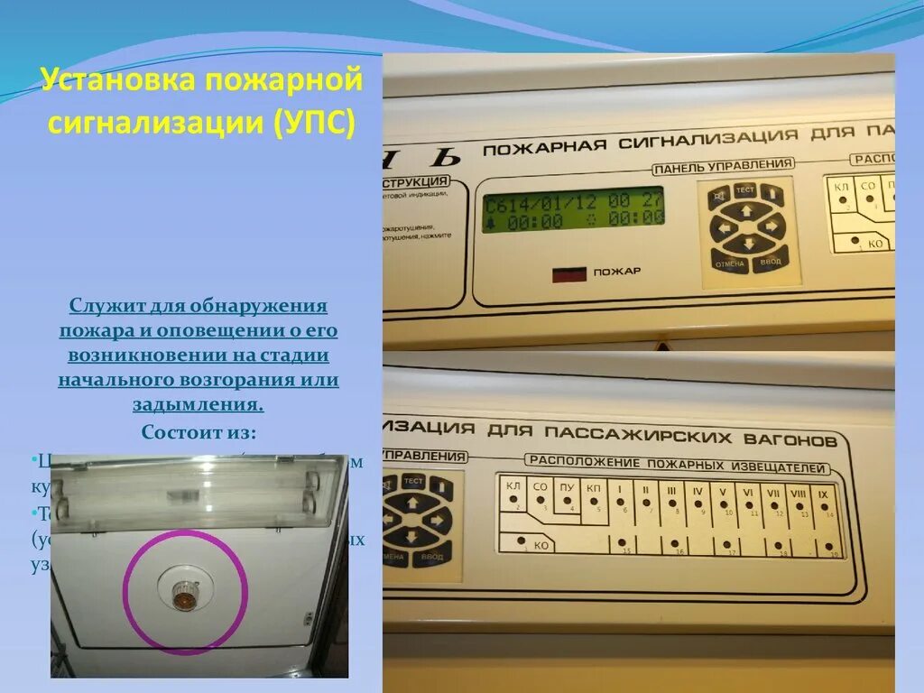 Пожарная сигнализация в вагоне. Система пожарной сигнализации в вагоне. Пульт пожарной сигнализации вагона. Установка пожарной сигнализации в пассажирском вагоне.