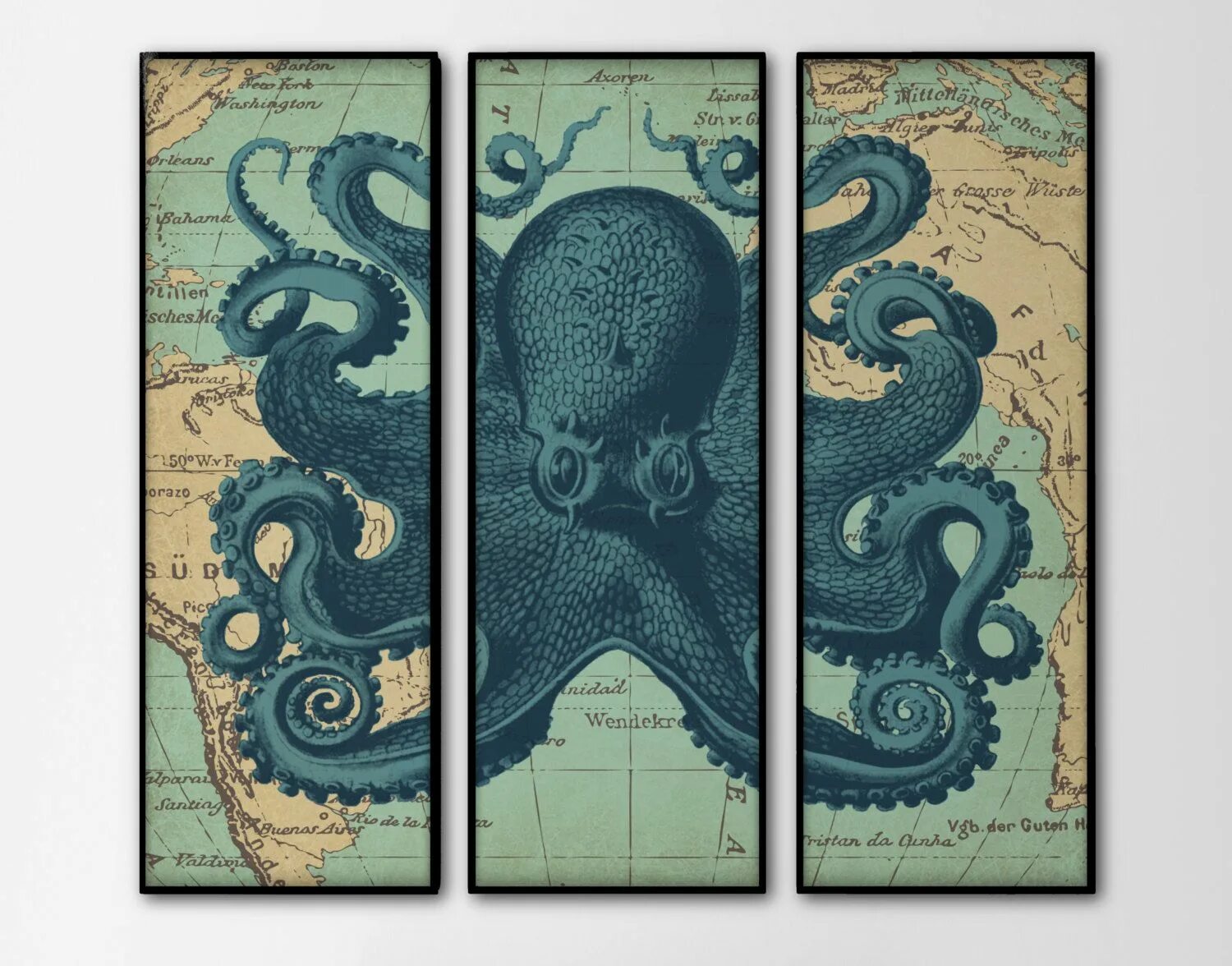 Осьминог на карте. Октопус карта. Octopus Map Art. Nautical Map.