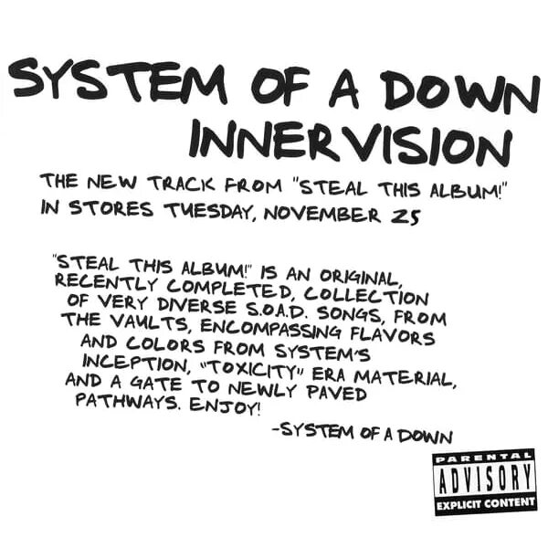 System of a down toxicity текст. Innervision. System of a down - steal this album! (2002). System of a down Innervision. System of a down steal this album.