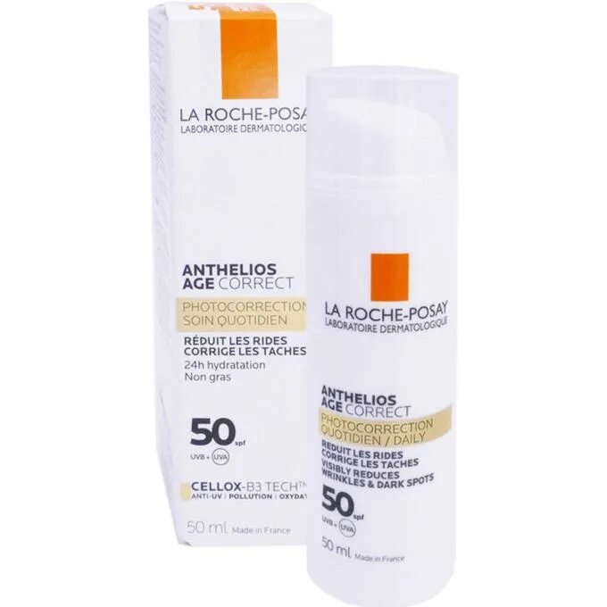 Купить крем la roche posay 50. La Roche-Posay Anthelios 50+. Ля Рош позе Антгелиос 50 СПФ. La Roche Posay Anthelios age correct солнцезащитный крем. La Roche-Posay СПФ 50.