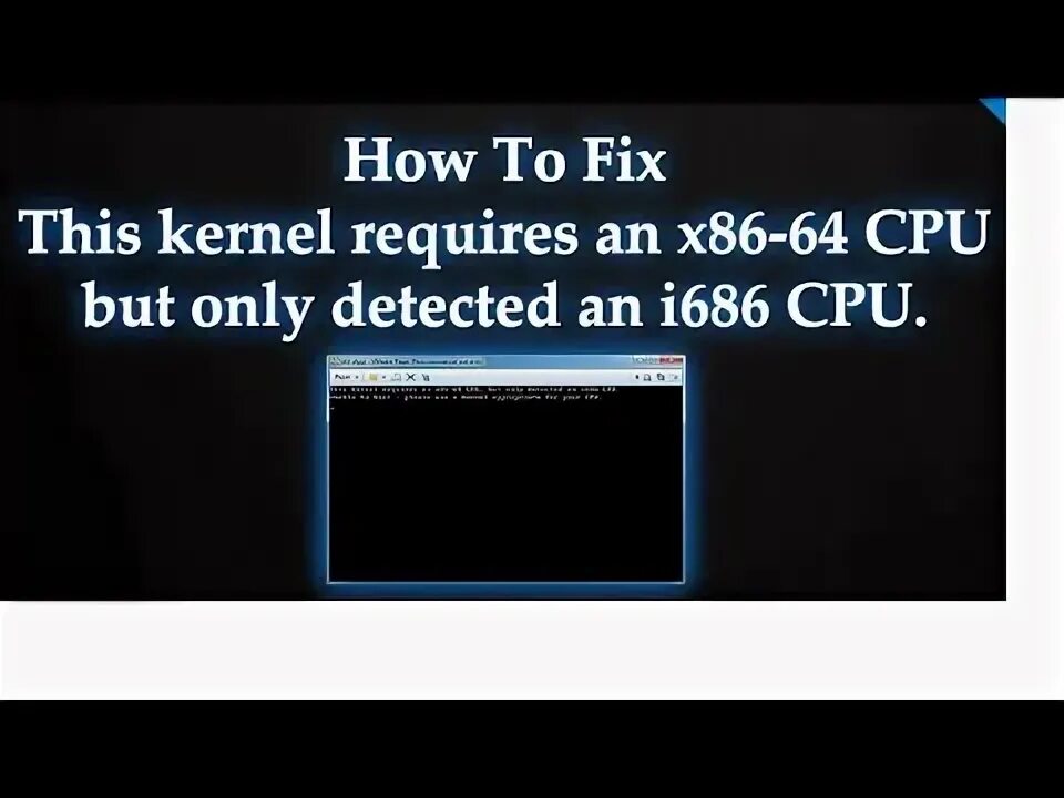 But only detected an i686 cpu. But only detected an i686 cpu