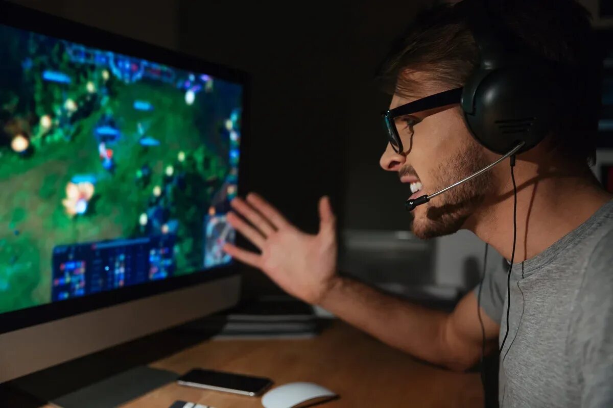 He plays computer games