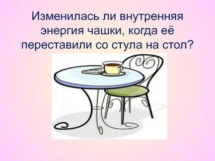 Как изменяется внутренняя энергия чашки с горячим
