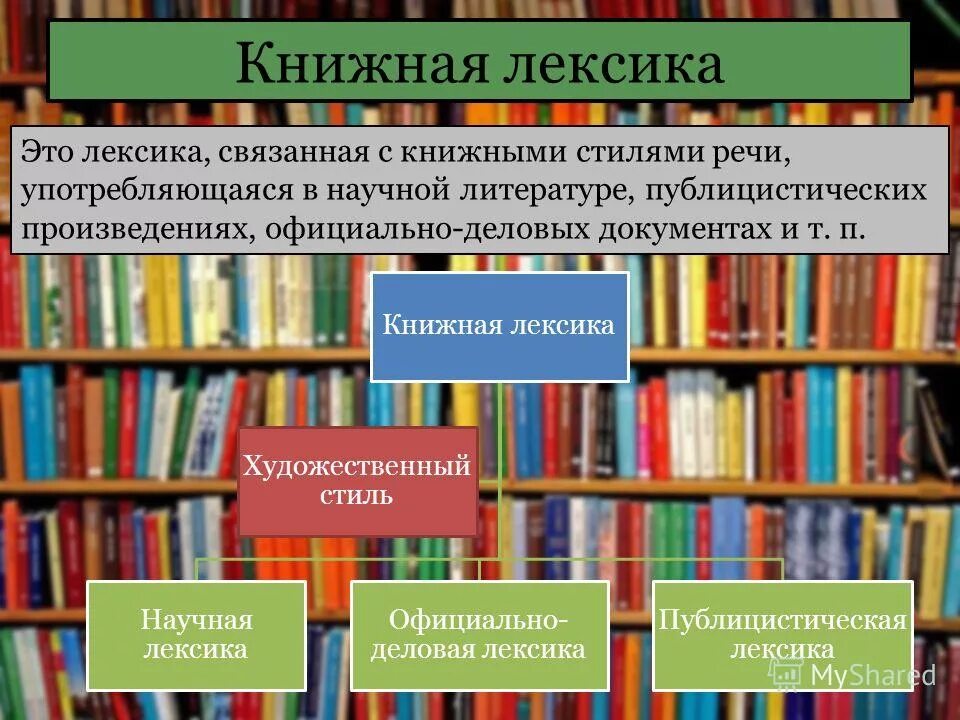 книжная лексика предложения