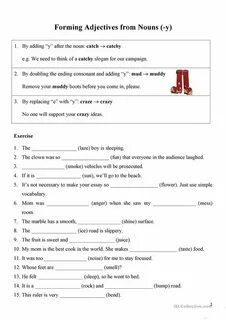 Adjective noun exercises