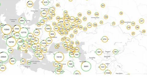 Карта коронавируса в реальную