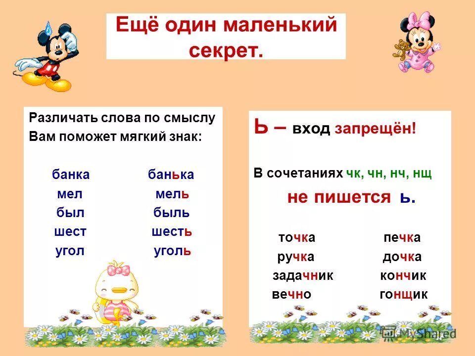 Придумать слово с окончанием. Слова с мягким знаком. Слова на мягкий знак. Ь В середине и в конце слова. Мягкий знак в словах 1 класс.