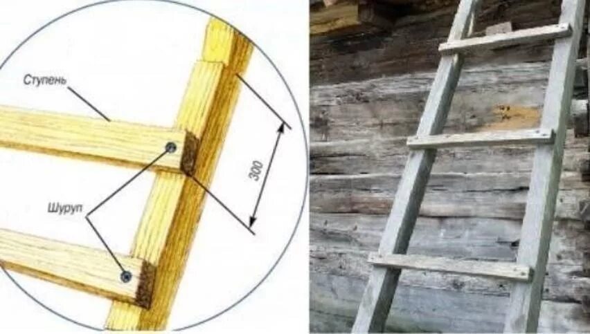 Сделать приставную деревянную лестницу
