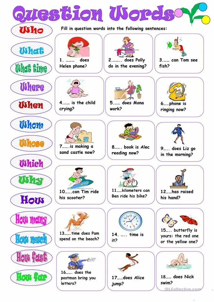Text with question words. WH questions упражнения. Questions for children in English. Question Words. Question Words в английском Worksheet.