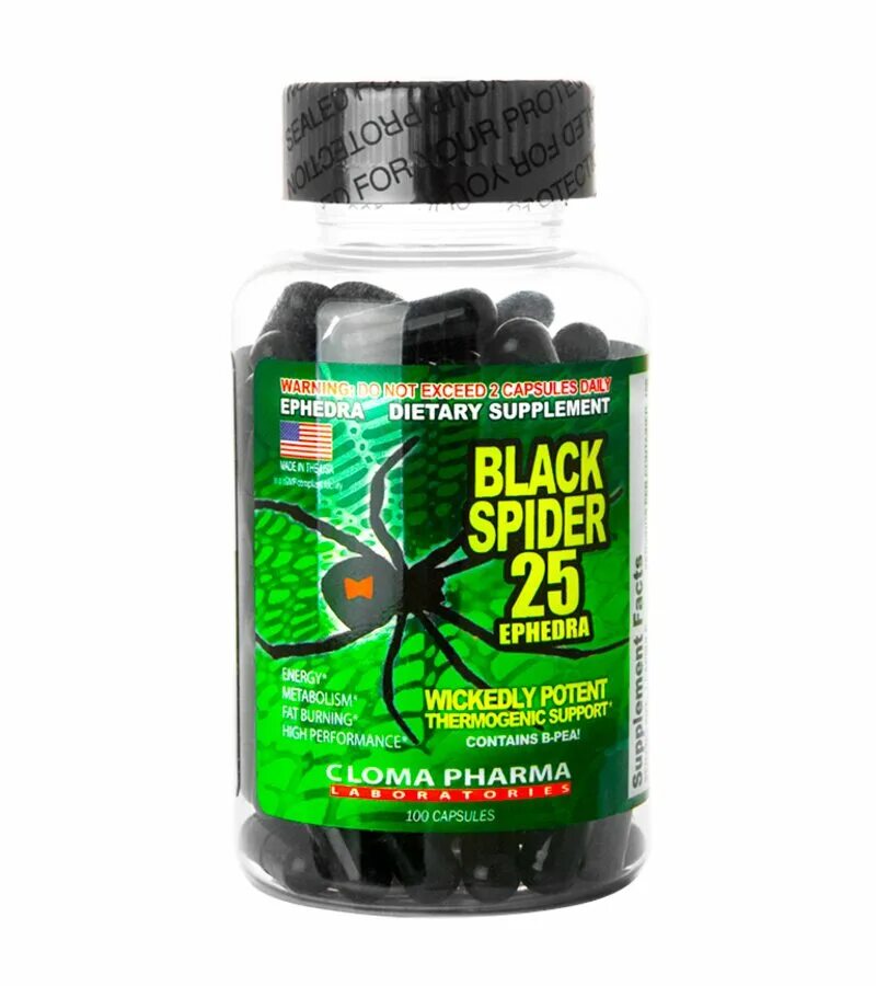 Жиросжигатель Cloma Pharma Black Spider 25. Cloma Pharma Black Spider 100 caps. Black Spider 25 Ephedra капсула. Cloma Pharma Black Spider 100 капсул.