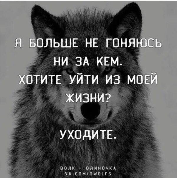 Уходи если хочешь. Я ни за кем бегать не собираюсь. Больше не гоняюсь ни за кем. Если хочешь уйти из жизни.