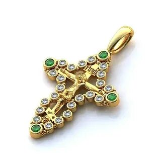 Крестики золото камни